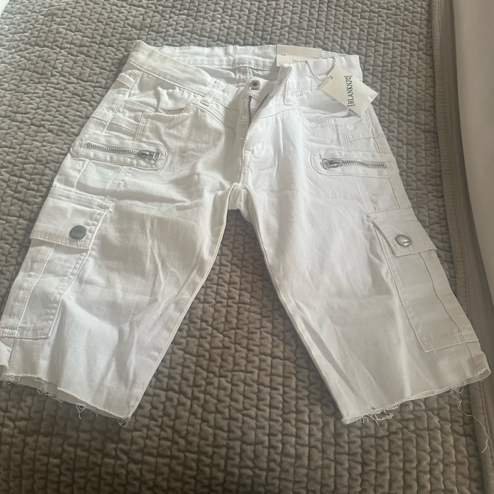 Blank NYC White Cargo Shorts
